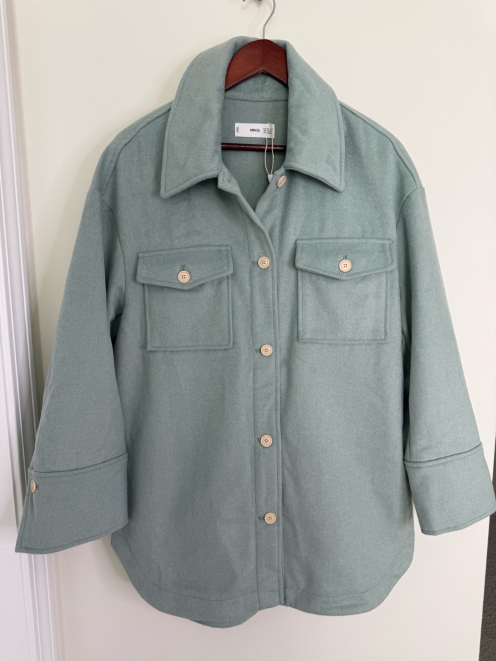 NWOT Mango Oversized Wool Blend Overshirt Size XS/Small - Picture 8 of 14